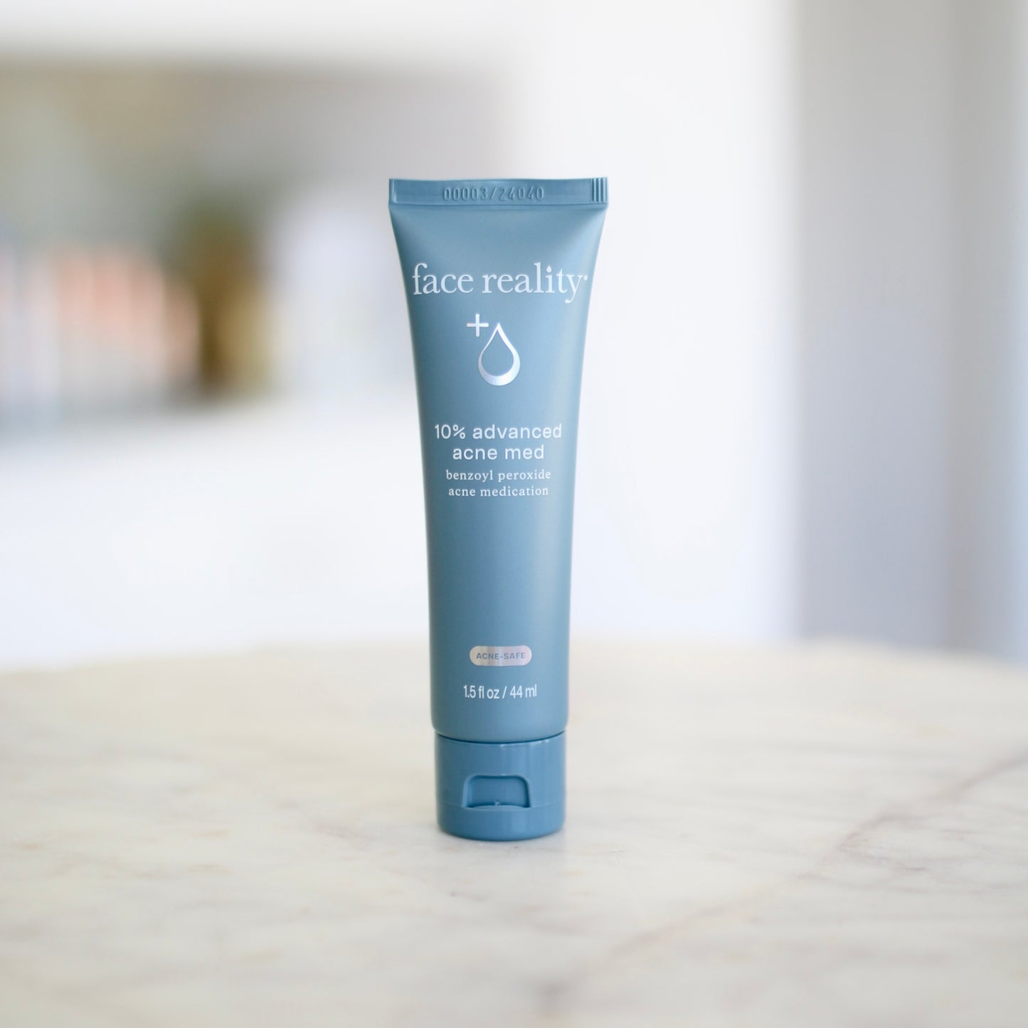 Face Reality 10% acne med product display at Clover Skin Bar