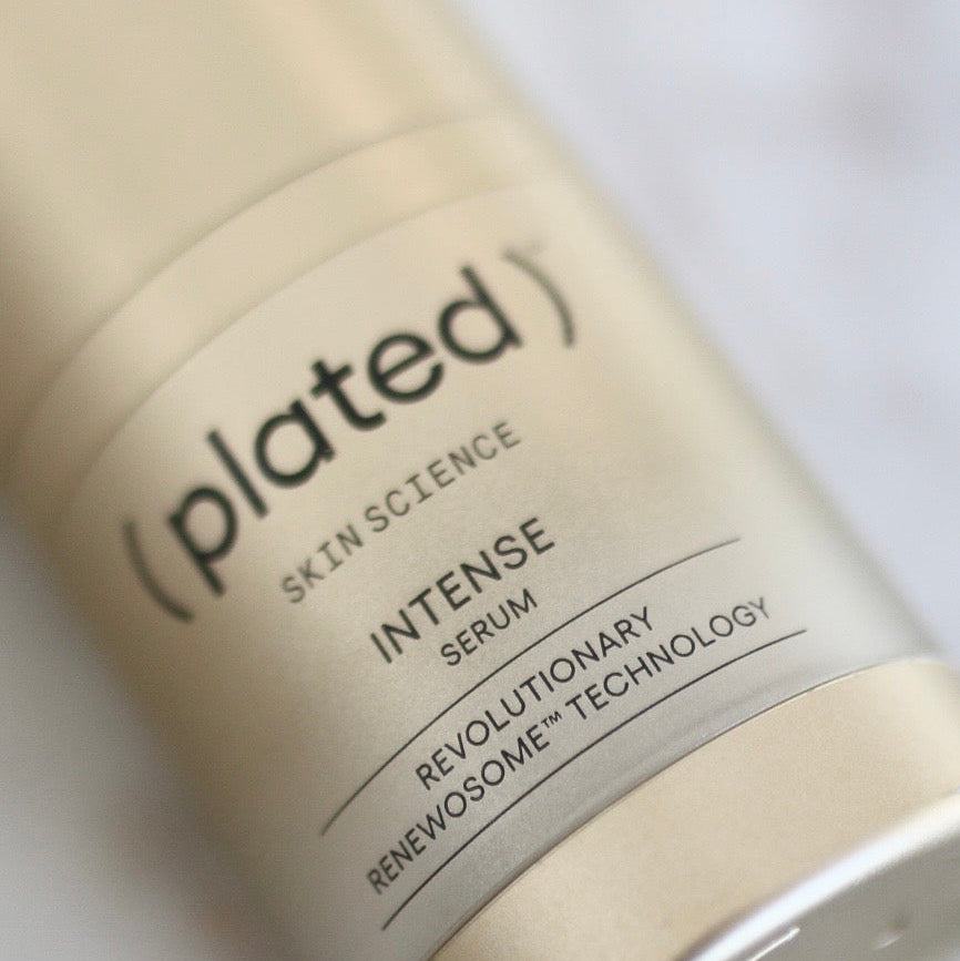 Plated Intense Serum — medical-grade growth factor serum powered by plated-derived exosomes and Renewosome technology for sale at Clover Skin Bar