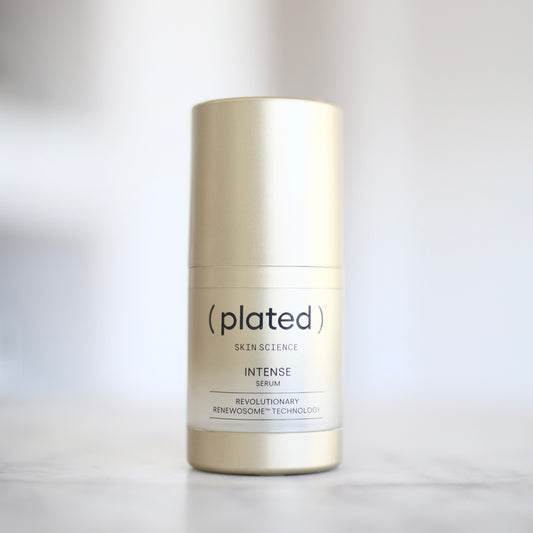 Plated Intense Serum — medical-grade growth factor serum powered by plated-derived exosomes and Renewosome technology for sale at Clover Skin Bar