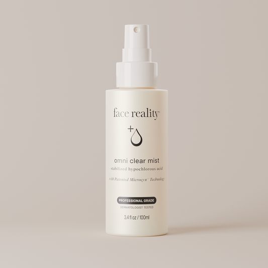Face Reality Omni Clear Mist bottle on a neutral background